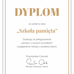 Dyplom dla szkoły